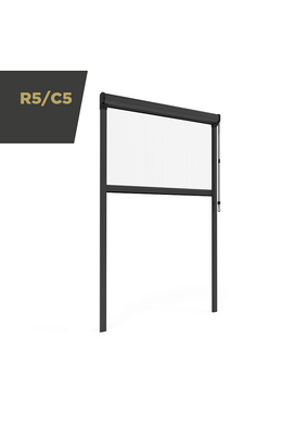 R5/C5 Moustiquaire à chaîne à enroulement vertical pour fenêtre ou porte-fenêtre avec guides télescopiques